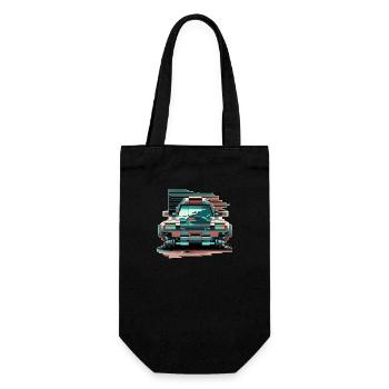 Front of a car in pixelated 8 bit style - Gift Bag for Bottles - black - Front