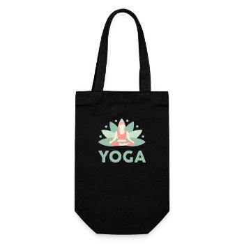 Yoga, meditation, lotus flower, rest, relaxation, joy - Gift Bag for Bottles - black - Front