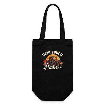 Schlepper Flüsterer | Traktor | Trecker - Geschenkbeutel für Flaschen - Schwarz - Vorne