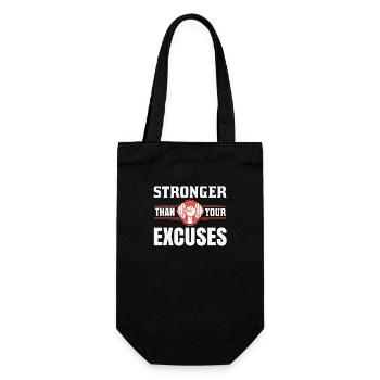 No Excuses Gym Shirt Design - Gift Bag for Bottles - black - Front