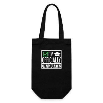 Ich bin offiziell übergebildet - Geschenkbeutel für Flaschen - Schwarz - Vorne
