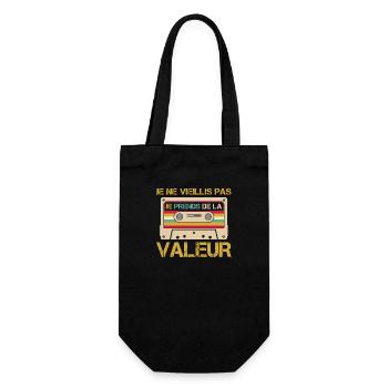je ne vieillis pas je prends de la valeur cadeau - Sac à bouteille - noir - Devant