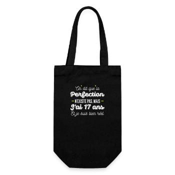 17 ans de perfection / humour anniversaire 17 ans - Sac à bouteille - noir - Devant