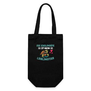 Lieblingstier Ozean Tier Geschenk Schildkröte - Geschenkbeutel für Flaschen - Schwarz - Vorne