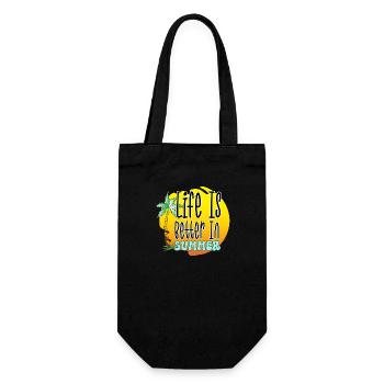Life is better in summer - Gift Bag for Bottles - black - Front