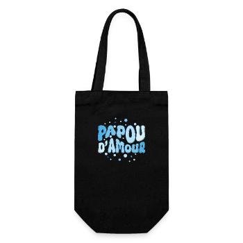 Papou d'amour. Groovy. Cadeau drôle papa. - Sac à bouteille - noir - Devant