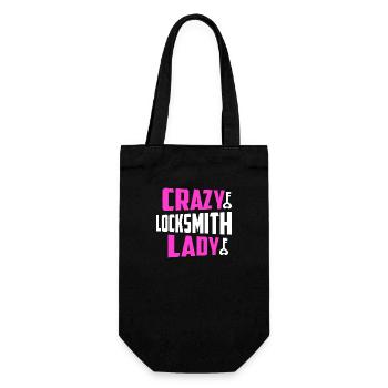 Crazy Locksmith Lady Lockpicker Woman - Geschenkbeutel für Flaschen - Schwarz - Vorne
