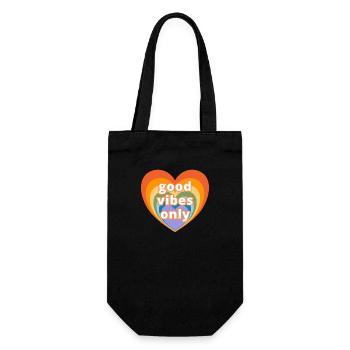 Nur gute Laune - Geschenkbeutel für Flaschen - Schwarz - Vorne