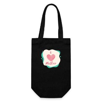 I love mother - Geschenkbeutel für Flaschen - Schwarz - Vorne