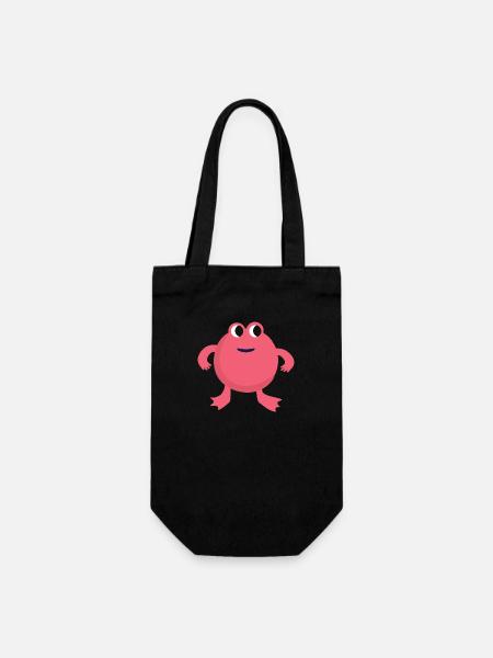 Monstre grenouille rose - Sac à bouteille - noir