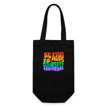 Gay Pride Parade LGBTQ+ Rainbow Flag Body Positive - Geschenkbeutel für Flaschen - Schwarz - Vorne