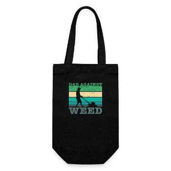 Dads Against Weed Funny Gardening Lawnmower Dad - Geschenkbeutel für Flaschen - Schwarz - Vorne