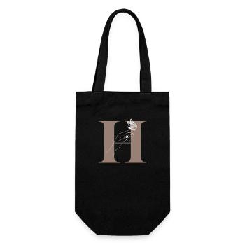 letter H Magic butterfly - Gift Bag for Bottles - black - Front