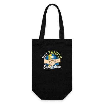 Not Swedish But Supportive Country Traveler - Geschenkbeutel für Flaschen - Schwarz - Vorne