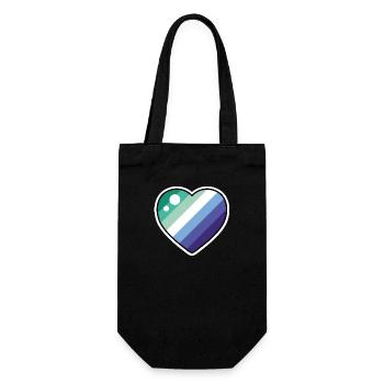 Herz (Gay Flagge) - Geschenkbeutel für Flaschen - Schwarz - Vorne