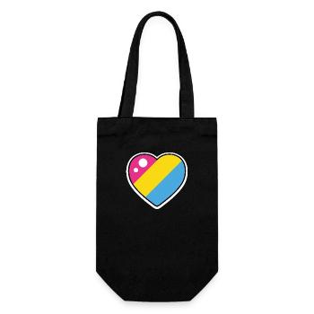 Heart (Pansexual Flag) - Gift Bag for Bottles - black - Front