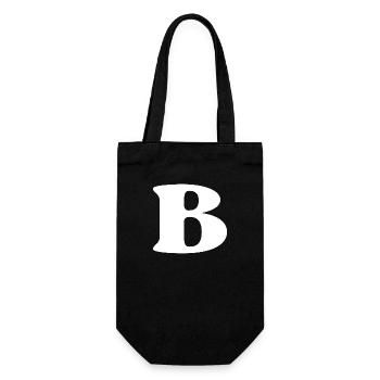 Letter b - Gift Bag for Bottles - black - Front