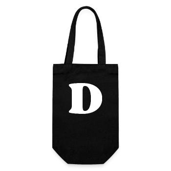 Buchstabe d - Geschenkbeutel für Flaschen - Schwarz - Vorne