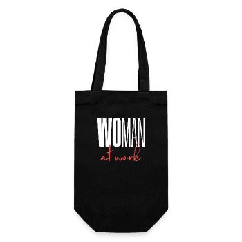Woman at work - Geschenkbeutel für Flaschen - Schwarz - Vorne