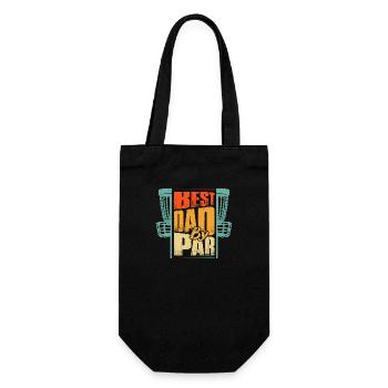 Best Dad By Par Disc Golf Frisbee - Gift Bag for Bottles - black - Front