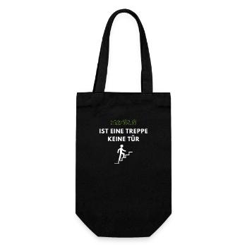 Erfolg ist keine Treppe - Geschenkbeutel für Flaschen - Schwarz - Vorne