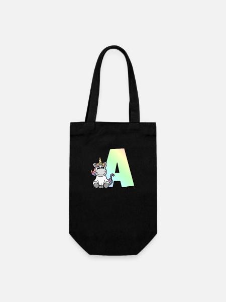 Licorne Lettre A - Sac à bouteille - noir