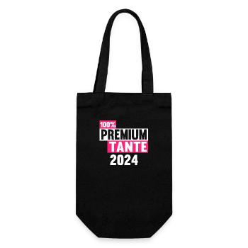 Werdende Tante 2024 - Geschenkbeutel für Flaschen - Schwarz - Vorne