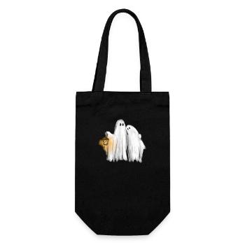 Spooky saison fantômes Couple avec lanterne - Sac à bouteille - noir - Devant