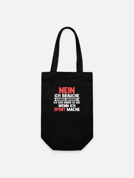 Sportmuffel Morgenmuffel Lustige Sprüche - Geschenkbeutel für Flaschen - Schwarz