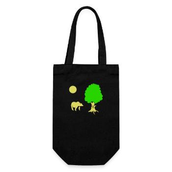 Bear Tree - Gift Bag for Bottles - black - Front
