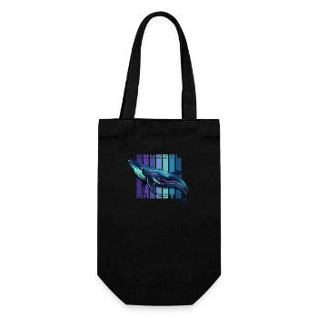 Abyssal Majesty: The Enigmatic Blue Whale - Gift Bag for Bottles - black - Front