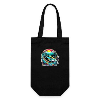 requin - Sac à bouteille - noir - Devant