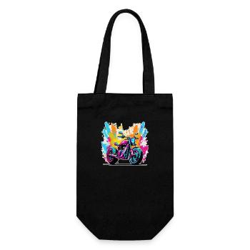 Vintage Motorcycle Retro Style - Graffiti - Gift Bag for Bottles - black - Front