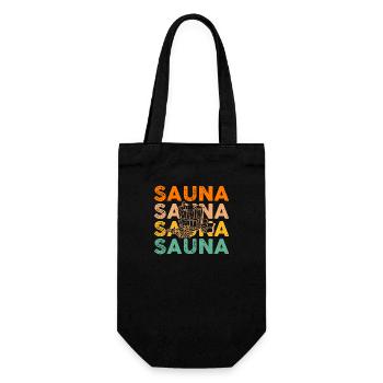 Wellness Saunagänger Saunieren Saunierer Sauna - Geschenkbeutel für Flaschen - Schwarz - Vorne