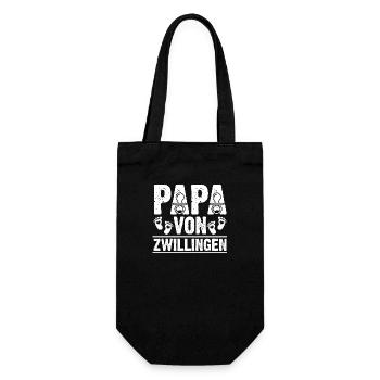 Vater Papa von Zwillingen Zwillingspapa - Geschenkbeutel für Flaschen - Schwarz - Vorne