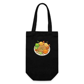 Pad Thai Kawaii Food - Gift Bag for Bottles - black - Front
