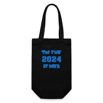 Birth 2024 - Gift - The Star 2024 is born - Gift Bag for Bottles - black - Front