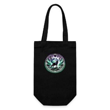 Mystischer Wolf Nordlichter Emblem - Viking - Geschenkbeutel für Flaschen - Schwarz - Vorne