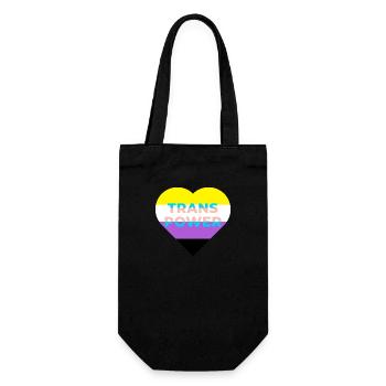Trans Power: T-Shirt für trans-positive - Geschenkbeutel für Flaschen - Schwarz - Vorne