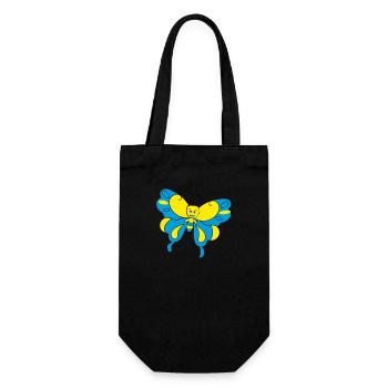 Papillon coloré > Graphique vectoriel - Sac à bouteille - noir - Devant