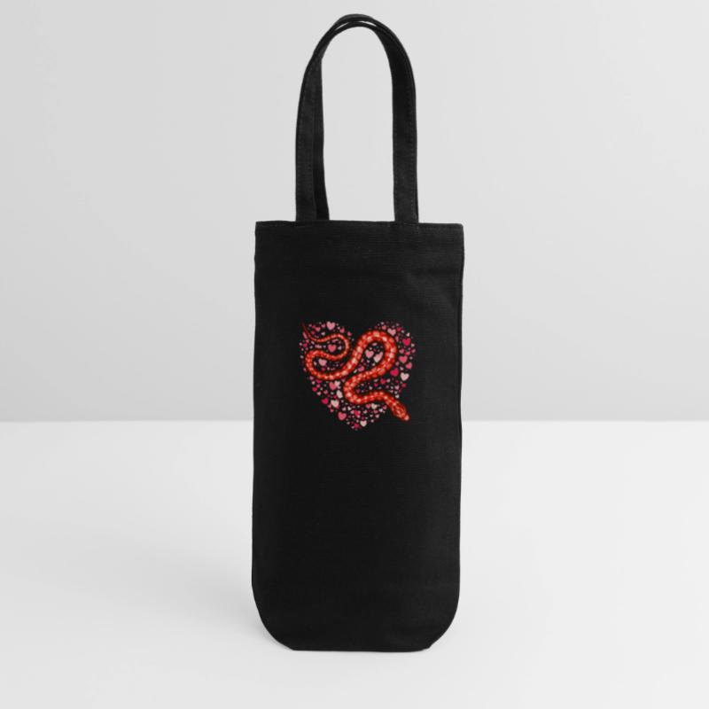 La Saint-Valentin serpent je vole des coeurs Python amoureux Sac à bouteille