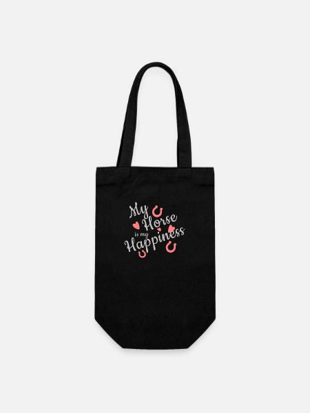 My Horse is my Happiness - Geschenkbeutel für Flaschen - Schwarz