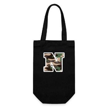 Letter N Military Camouflage - Gift Idea - Gift Bag for Bottles - black - Front