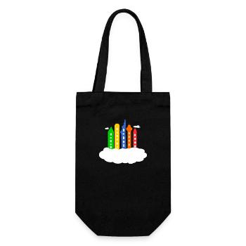 City in the clouds - Gift Bag for Bottles - black - Front