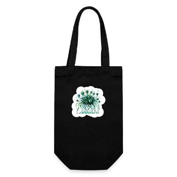 Das fürchterliche mehräugige grüne Monster - Geschenkbeutel für Flaschen - Schwarz - Vorne