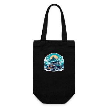 Vintage American and Sports Car - Gift Bag for Bottles - black - Front