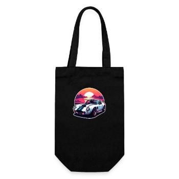voiture vintage couché de soleil - Sac à bouteille - noir - Devant