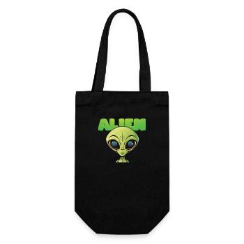 Alienkopf - Geschenkbeutel für Flaschen - Schwarz - Vorne