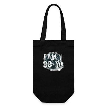 Ich bin 38 plus 1 Mittelfinger Totenkopf lustig 39. - Geschenkbeutel für Flaschen - Schwarz - Vorne