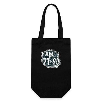 I'm 71 plus 1 middle finger Skull funny 72nd - Gift Bag for Bottles - black - Front